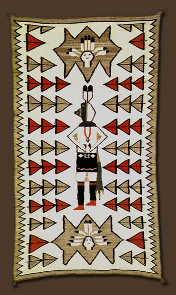 Navajo Yei Textile Rug 23035 - Adobe Gallery, Santa Fe