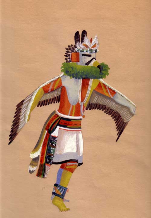 hopi pueblo painting eagle katsina native american paintings artwork tewa adobe fine untitled larger santa adobegallery