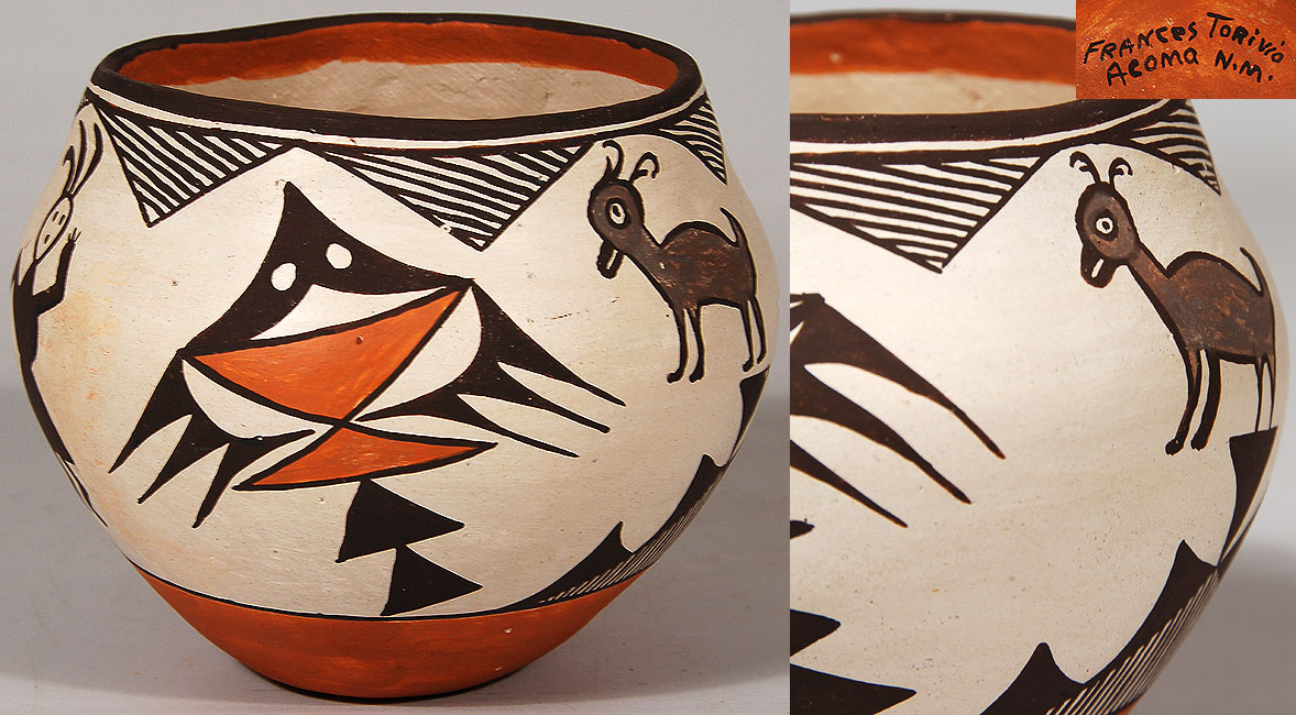 Acoma Pueblo Four-color Polychrome Small Olla by Frances Torivio [SOLD ...