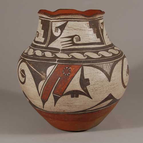 Historic Zia Pueblo Olla with Fluted Rim by Isabel Medina Toribio