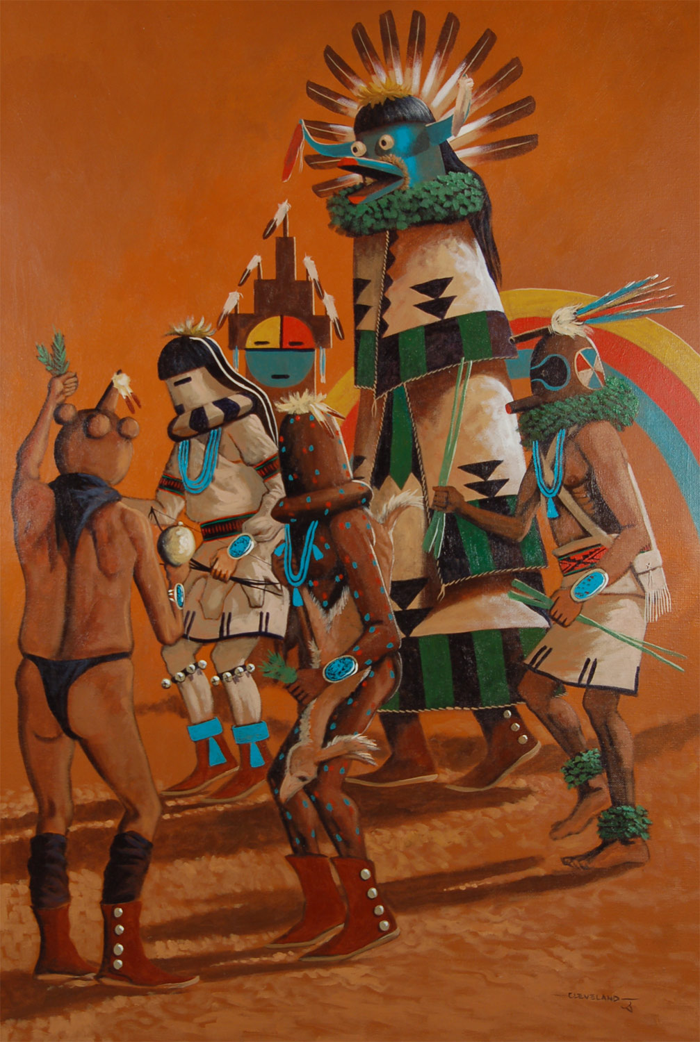 Native Painting – Navajo C3381A - Adobe Gallery, Santa Fe