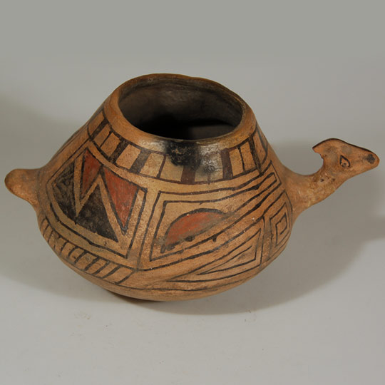 Casas Grandes Chihuahua Northern Mexico Vintage Casas Grandes Style Polychrome Red Pottery Fish Effigy Vessel Pre-Colombian Style