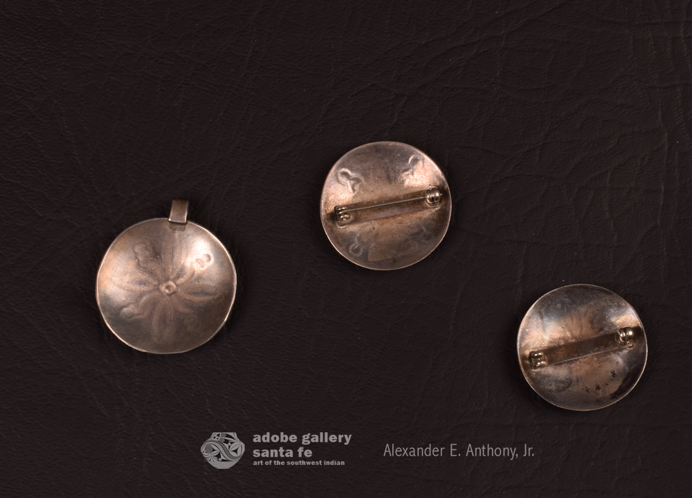 Vintage Sterling Silver Buttons Lot Set Of 3 Southwestern .9 Navajo Native  Zuni