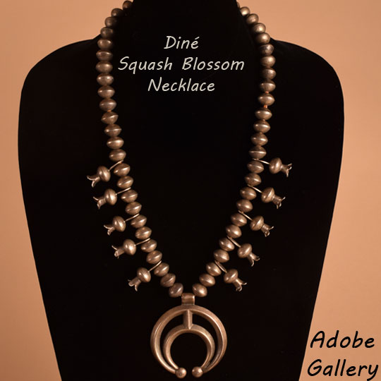Native American Jewelry Squash Blossom Necklace C4353H - Adobe Gallery ...