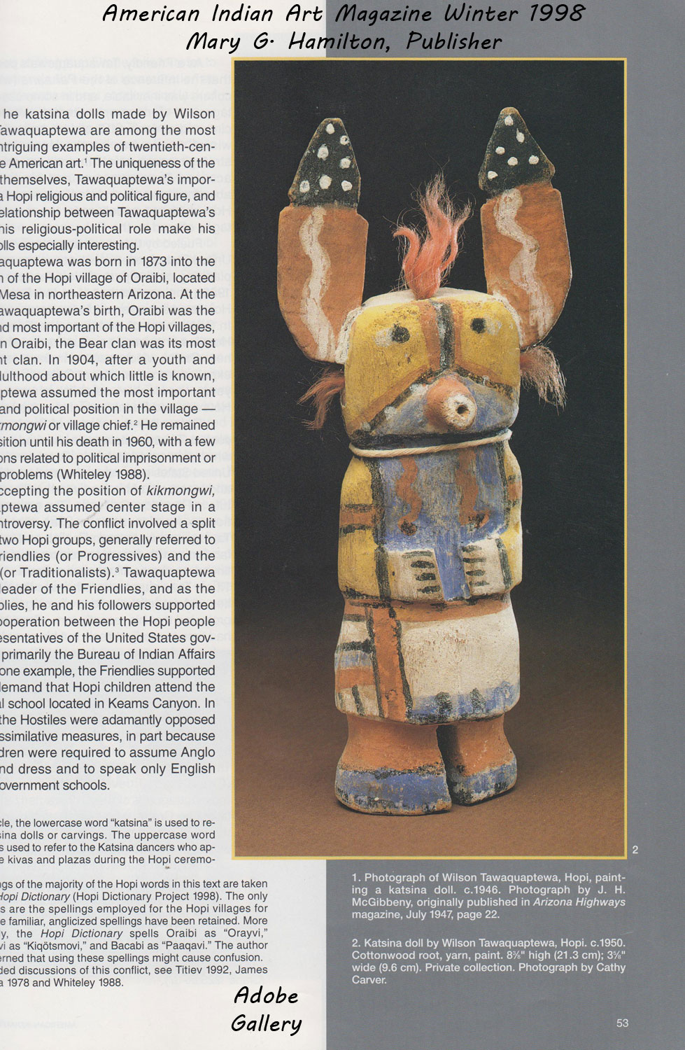 AMERICAN INDIAN ART Magazine C4406Z - Adobe Gallery, Santa Fe