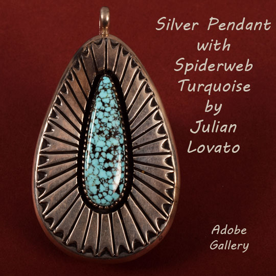 Julian Lovato pendant インディアンジュエリー Lovato Native American Turquoise Jewelry C4504-20 - Adobe Gallery