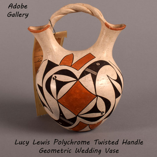 Lucy Lewis Southwest Indian Pueblo Pottery wedding vase 26276 - Adobe  Gallery, Santa Fe