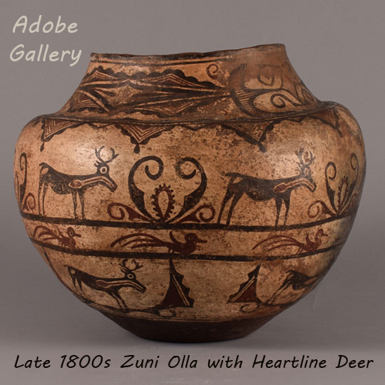 Zuni Pueblo Historic Pottery C4592C - Adobe Gallery, Santa Fe