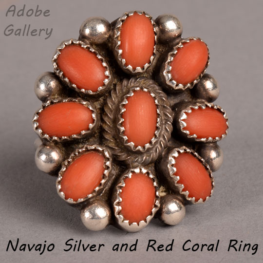 Red coral navajo jewelry clearance