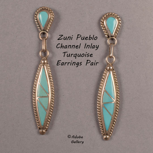 Native American Turquoise Jewelry Earrings C4643-84 - Adobe Gallery ...