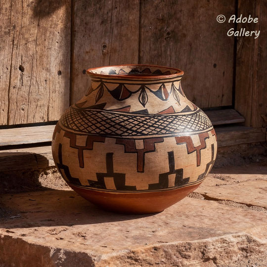 Southwest Indian Historic Pueblo Pottery C4730 30 Adobe Gallery Santa Fe