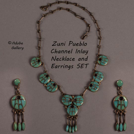 Zuni Pueblo Southwest Native American Turquoise Jewelry Earrings ...