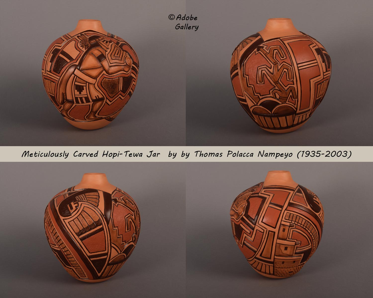 Polacca Modern Southwest Indian Pottery Hopi Pueblo C4844H - Adobe ...