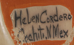 Everyone knows that Helen Cordero made the first storyteller figurine in 1964 as a tribute to her grandfather who was a storyteller at the pueblo. Alexander Girard, the great folk art collector, encouraged her to create more by purchasing all she made in the early days.
