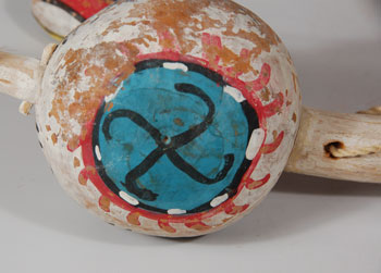 Hopi Gourd Dance Rattle with Aya Katsina Design