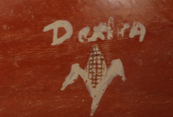 Hopi red slipped Pictorial Water Canteen by Dextra Nampeyo hallmark