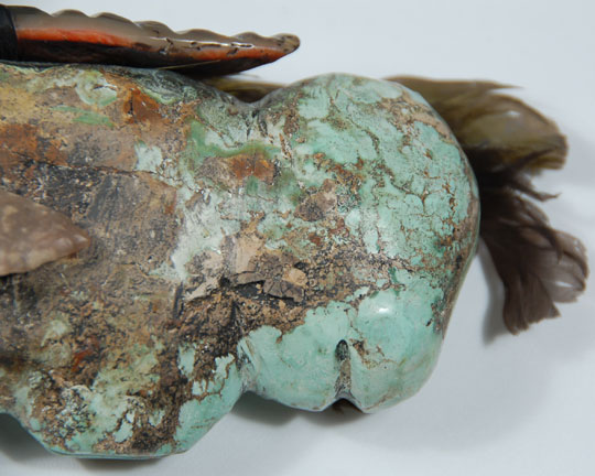 Zuni Pueblo Bobcat Turquoise Fetish and Bag Southwest Other Fine Collectibles Other Items Fetish Carvings Zuni Pueblo Teddy Weahkee 