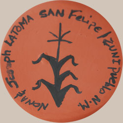 Joseph Latoma Southwest Indian Pottery Contemporary San Felipe Pueblo signature