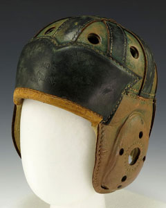 Example of leather football helmet (image public domain)