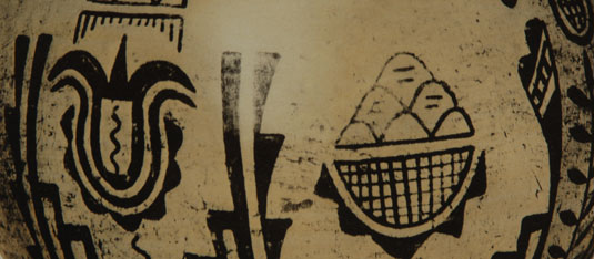 Close up view of this Tesuque Pueblo Pottery image