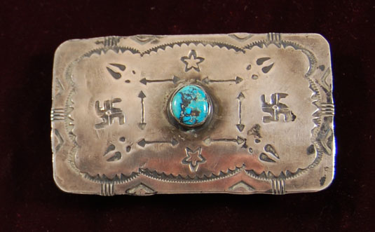 Silver and Turquoise Navajo Belt Buckle