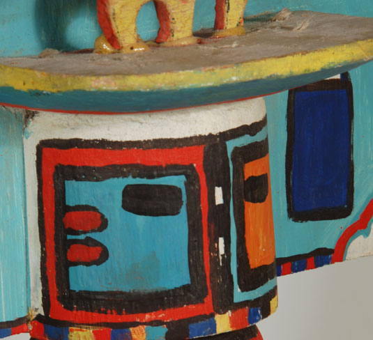 Close up view of Kachina face.