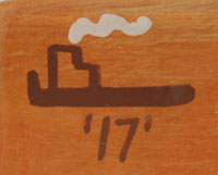 Mark Tahbo (1958- ) hallmark signature - he  is a Hopi-Tewa and a member of the Tobacco Clan.