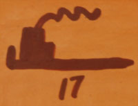 The tile is signed on the back with the artist’s Pipe Hallmark Logo and the year ’17. The pipe hallmark signifies Mark's belonging to the Tabacco Clan of Hopi Pueblo. 