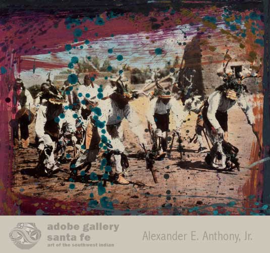 Close up view of this Collage by Tony Abeyta.