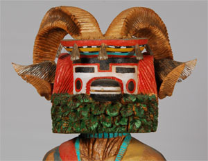 Hopi Pong Mountain Sheep Katsina Doll by Jimmie Gale Honanie