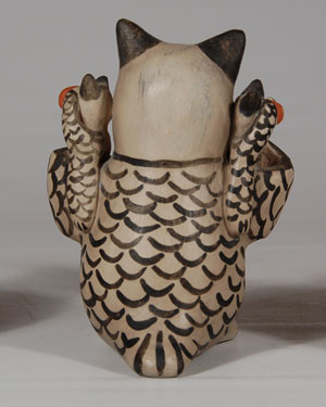 Cochiti Pueblo Pottery “See No Evil” Owl Figurine by Juanita Inez Ortiz