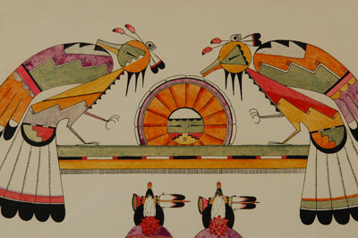 Original Painting Focusing on Mythological Colorful Birds by Romando Vigil 
