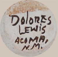 Dolores Lewis Garcia  Southwest Indian Pottery Conemporary Acoma Pueblo signature