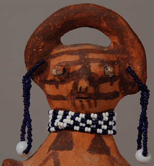 Mojave Single-Headed Effigy Vessel signed Norge Southwest Indian Pottery Figurines Mojave Betty Barrackman Norge 