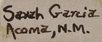 Sarah Garcia (b.1928) signature Acoma Pueblo