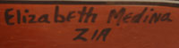 Elizabeth Medina Southwest Indian Pottery Contemporary Zia Pueblo signature