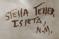 Stella Teller Southwest Indian Pottery Figurines Isleta Pueblo signature