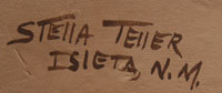 Stella Teller Southwest Indian Pottery Figurines Isleta Pueblo signature
