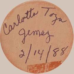 Charlotte Toya Southwest Indian Pottery Contemporary Jemez Pueblo signature