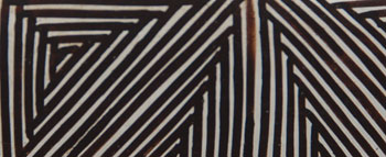 Lucy Lewis is a potter that most collectors recognize because she was at the forefront of potters following World War II when pueblo pottery began to be collected in earnest.  One of her best-known designs was this complicated fine line style where the lines crossed in every direction.  One must remember that these were painted using a brush fashioned from the leaf of a yucca plant.  That certainly added to the complexity and is the reason not too many Acoma potters ever achieved the level to paint such a design.  Condition:  physically in original condition.  The only marring is very minor loss of paint around the rim.  Recommended Reading: Acoma & Laguna Pottery by Rick Dillingham  Note: There is a Sunday, February 8, 1981 article from The Wichita Eagle-Beacon newspaper about Lucy Lewis included with the purchase of this olla. 