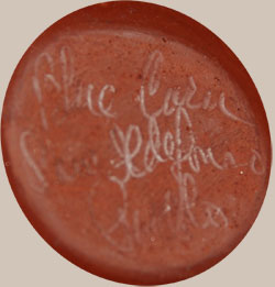 San Ildefonso Pueblo Red Carved Jar with Avanyu Design Southwest Indian Pottery Contemporary San   Ildefonso Pueblo Crucita Calabaza Blue Corn signature