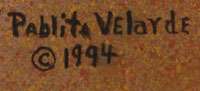 Pablita Velarde Tse Tsan Golden Dawn Fine Art Native American Paintings Painting Santa Clara Pueblo signature