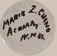 Marie Z. Chino Southwest Indian Pottery Contemporary Acoma Pueblo signature