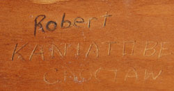 Robert Kaniatobe | Choctaw Tribe | Western Sculpture | Figurines | Nativity | Nacimiento | signature