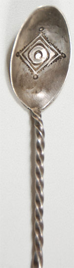 Nineteenth Century Silver Navajo Spoon - close up