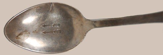 Nineteenth Century Coin Silver Pictorial Navajo Spoon close-up view