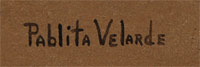 Signature of Pablita Velarde (1918-2006) Tse Tsan - Golden Dawn