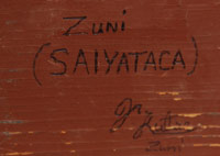 signature of unidentified Zuni carver
