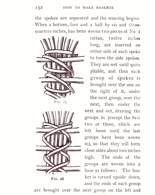 example page (132) from HOW TO MAKE BASKETS By Mary White - with a Chapter on “What the Basket Means to the Indian” By Neltje Blanchan