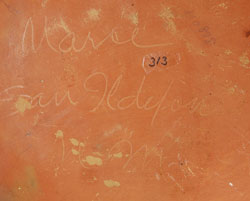 signature of Maria Montoya Poveka Martinez (1887-1980) Pond Lily